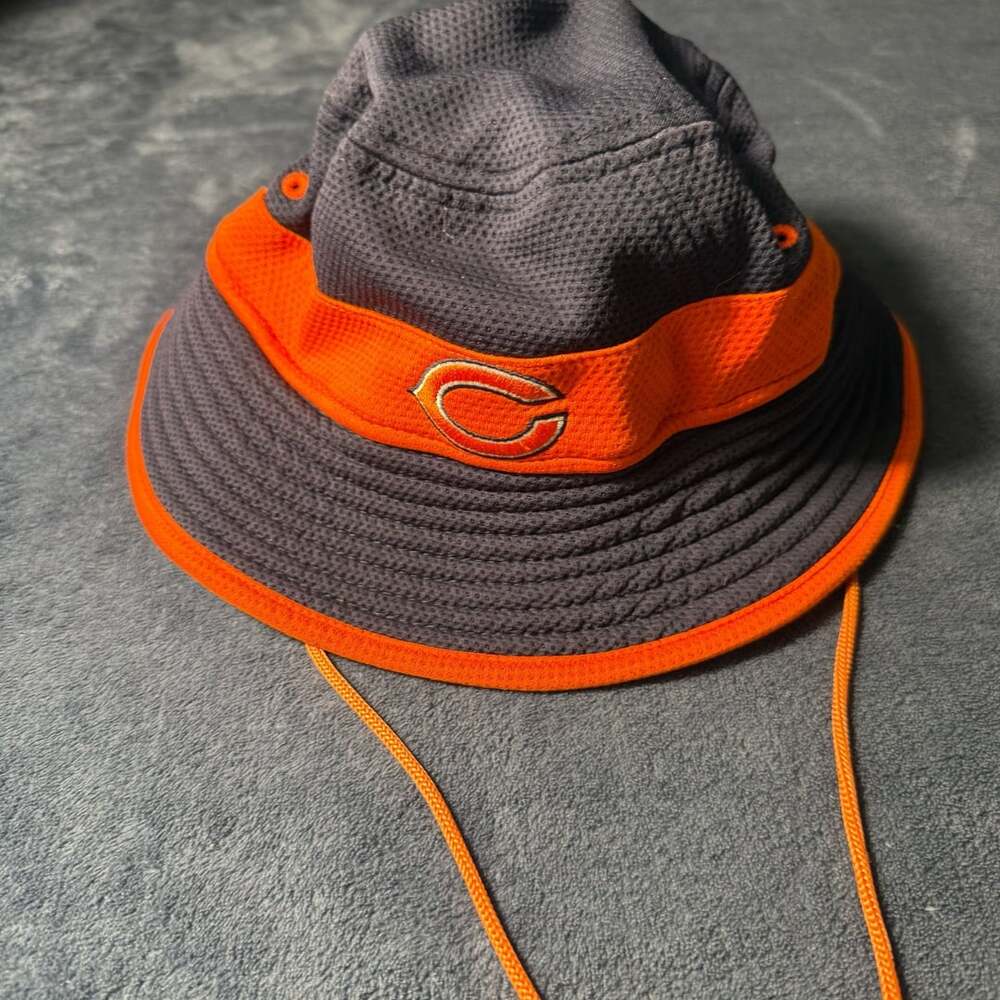 New Era Chicago Bears NFL Orange and Gray Performance Bucket Hat Boonie One Size